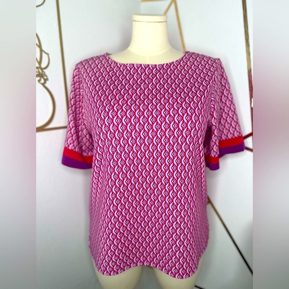 Chico’s Geometric Pink Top (886) - Picture 1 of 13